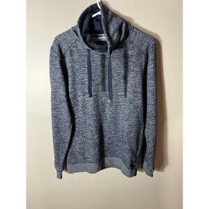 Salsa Brand Blue Heathered Cowl Neck Performance Sweatshirt Men Large